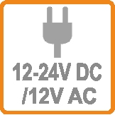 Input Voltage: 12 or 24V DC or 12V AC
