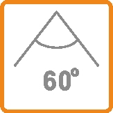Stralingshoek: 60°